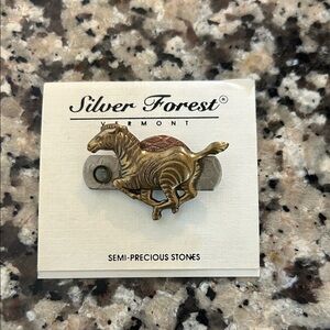 Silver Forest Zebra brooch